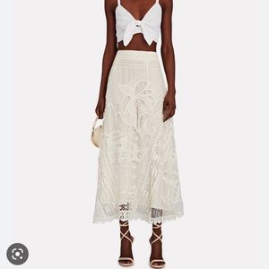 Farm Rio cream guipure lace skirt size XS